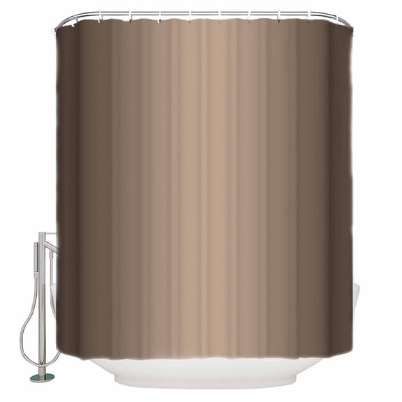 Fabric Shower Curtain Dark Brown Ombre Solid Color Gradient Modern Art Shower Curtains with 12 Hooks Waterproof Machine Washable Bath Curtains for Bathroom, 48x 72in
