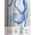 thumbnail image 6 of Ocean Octopus Sheer Curtains 96 Inch Long 2 Panels, Starfish Shell Seaweed Watercolor Light Filtering Rod Pocket Curtains, Sheer Voile Drapes for Living Room Bedroom, 52"x96", 6 of 8