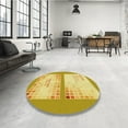 thumbnail image 4 of Ahgly Company Machine Washable Indoor Square Transitional Bold Yellow Area Rugs, 4' Square, 4 of 7