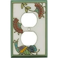 thumbnail image 2 of Fantasy Bird White Ceramic Wall Plate | 2 Toggle Switch Plate - Outlet Cover, 2 of 3