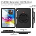 thumbnail image 2 of Kids Friendly Hybrid Case for iPad 10th Gen 10.9 Inch 2022, Rugged Case with Rotating Ring Stand Pencil Holder Heavy Duty Protection Slim Fit Silicone PC Case for iPad 10th Gen, Black, 2 of 12
