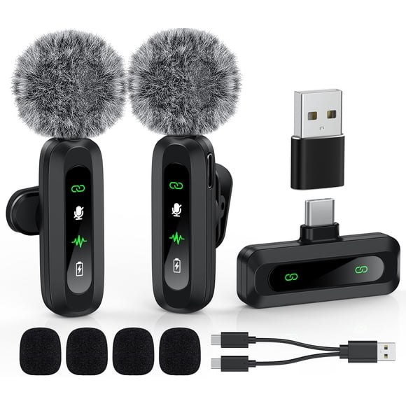 Micrófono Lavalier inalámbrico GoorDik USB C para Android