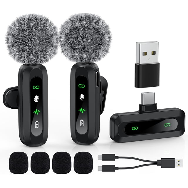 Micrófono Lavalier inalámbrico GoorDik USB C para Android