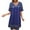 Blue, variant on HomeGardon Summer Dresses for Women Summer Dresses,Summer Fashion PrintingShort Sleeve-Neck Dress,S-XXL