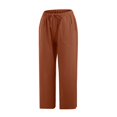 thumbnail image 5 of Pzocapte Women's Tapered Pants Linen Drawstring Back Elastic Waist Ankle Length Pants Peace Maker - Pants for Women - Cotton-Blend Fabric - Lightweight and Woven Construction Women's Cottlinen Summ, 5 of 6