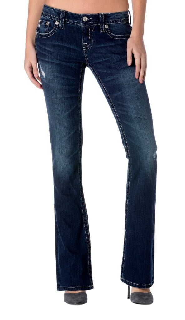 womens bootcut jeans with flap pockets