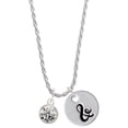 thumbnail image 1 of Delight Jewelry 10mm Clear Crystal Drop Silvertone Script Initial Disc - & - Charm Necklace, 20"+3", 1 of 4