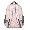 thumbnail image 2 of Unicorn and Wing Pink Pattern Backpack for School, Cute School Bag with Adjustable Shoulder Straps and Padded Back, 16.9"x12.6"x5.9", 2 of 4