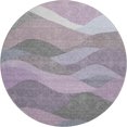thumbnail image 2 of Addison Rugs Mayfield Premium Machine Washable Transitional Stripes Plum Round Rug, 8' x 8', 2 of 5