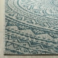 thumbnail image 5 of SAFAVIEH Courtyard Josiah Floral Medallion Indoor/Outdoor Area Rug, Light Grey/Teal, 9' x 9' Square, 5 of 12