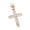 Rose, variant on Unisex 14K Round Natural Diamond Mini Cross Pendant For Him and Her (White Gold)