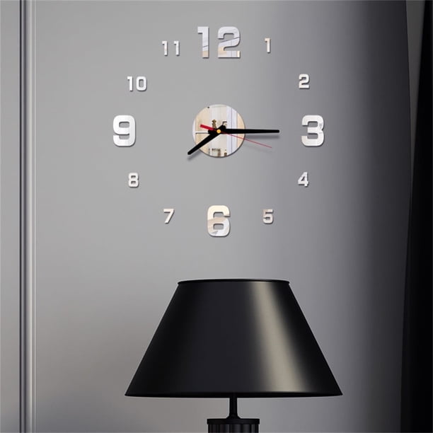 Xihbxyly Reloj de Pared Diy con Números Romanos, Diseño de Espejo Acrílico, Mecanismo de Barrido Silencioso, Decoración Moderna para El Hogar, Elegante Complemento para La Sala de Estar, Tamaño Perso