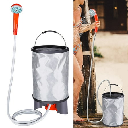 shower camping kit portable outdoor showers rechargeable 15l 8m handheld collapsible showerhead hose bucket usb cable