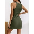 thumbnail image 3 of Samefar Womens Ribbed Scoop Neck Sleeveless Tank Dresses Basic Bodycon Mini Dress, 3 of 4