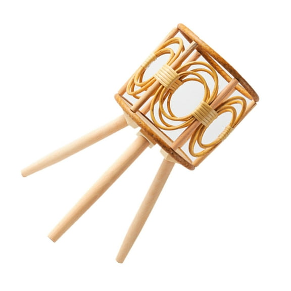 Rattan Plant Stand Woven Plant Stand Wooden Wicker Planter with Wooden Legs Rattan Plant Display Rack Decorations