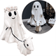 thumbnail image 3 of Estatua de Perro Que Camina Fantasma, Figura de Halloween de Perro Fantasma Espeluznante, Estatuas de Perro Fantasma de Halloween, Fantasma Que Camina con Su Perro Fantasma A, 3 of 5