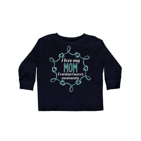 

Inktastic I Love My Mom Ovarian Cancer Awareness Gift Toddler Boy or Toddler Girl Long Sleeve T-Shirt