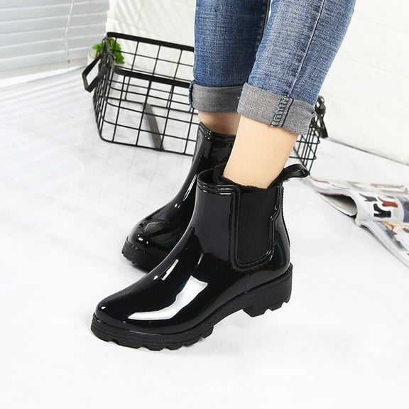 KANG Stylish Women's Rain Shoes Boots For Casual Comfortable And Functional Footwear For All Seasons Rain Boots Collar Gardening Boots Ultra Lightweight Portable Garden Shoes