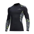 thumbnail image 1 of Rashguard de manga larga para hombre, camiseta de natación, camisetas de natación de surf acuático negro colorido Sunnimix Traje de baño para hombres, 1 of 6
