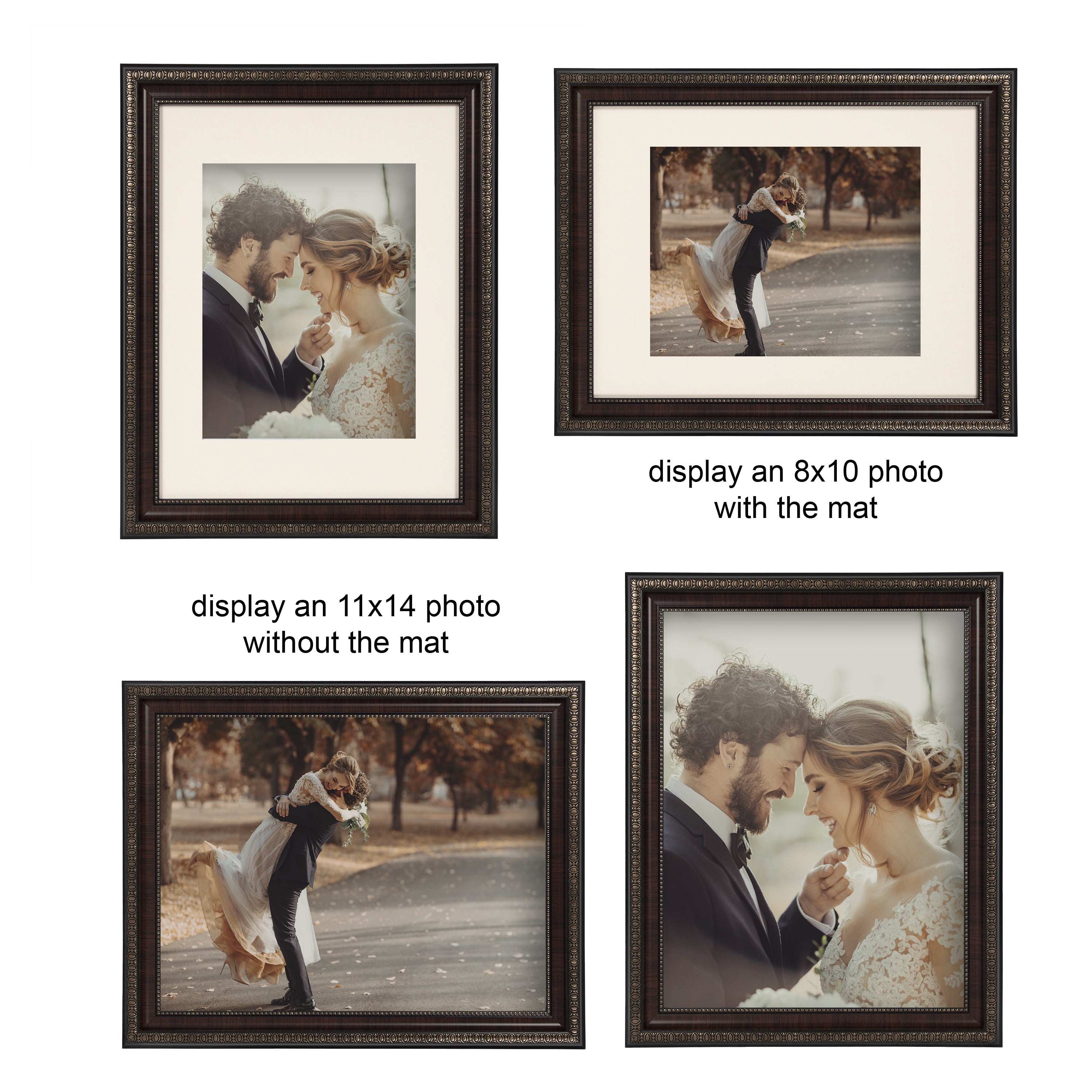 Mainstays – 8x10 Picture Frame – Mahogany Matted Gallery Wall Photo Frame