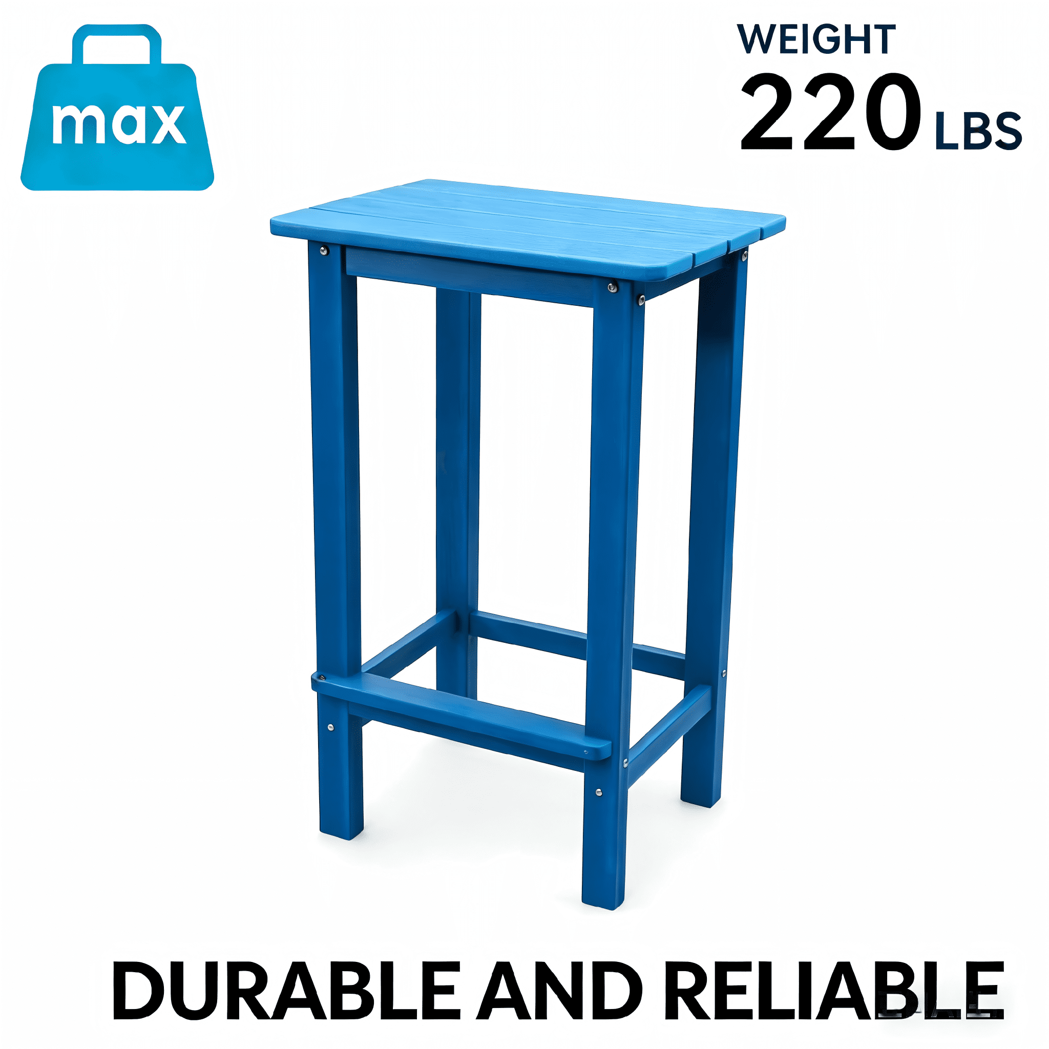 Outdoor Bar Chair, Heightened High Seat Stool for Garden Patio Outdoor Bar Area, Navy Blue