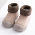 thumbnail image 1 of Calcetines de piso para bebé de otoño e invierno, zapatos de piso, zapatos y calcetines para bebé, niños pequeños, interior, fondo grueso, fondo suave fresco, terciopelo cálido, 1 of 6