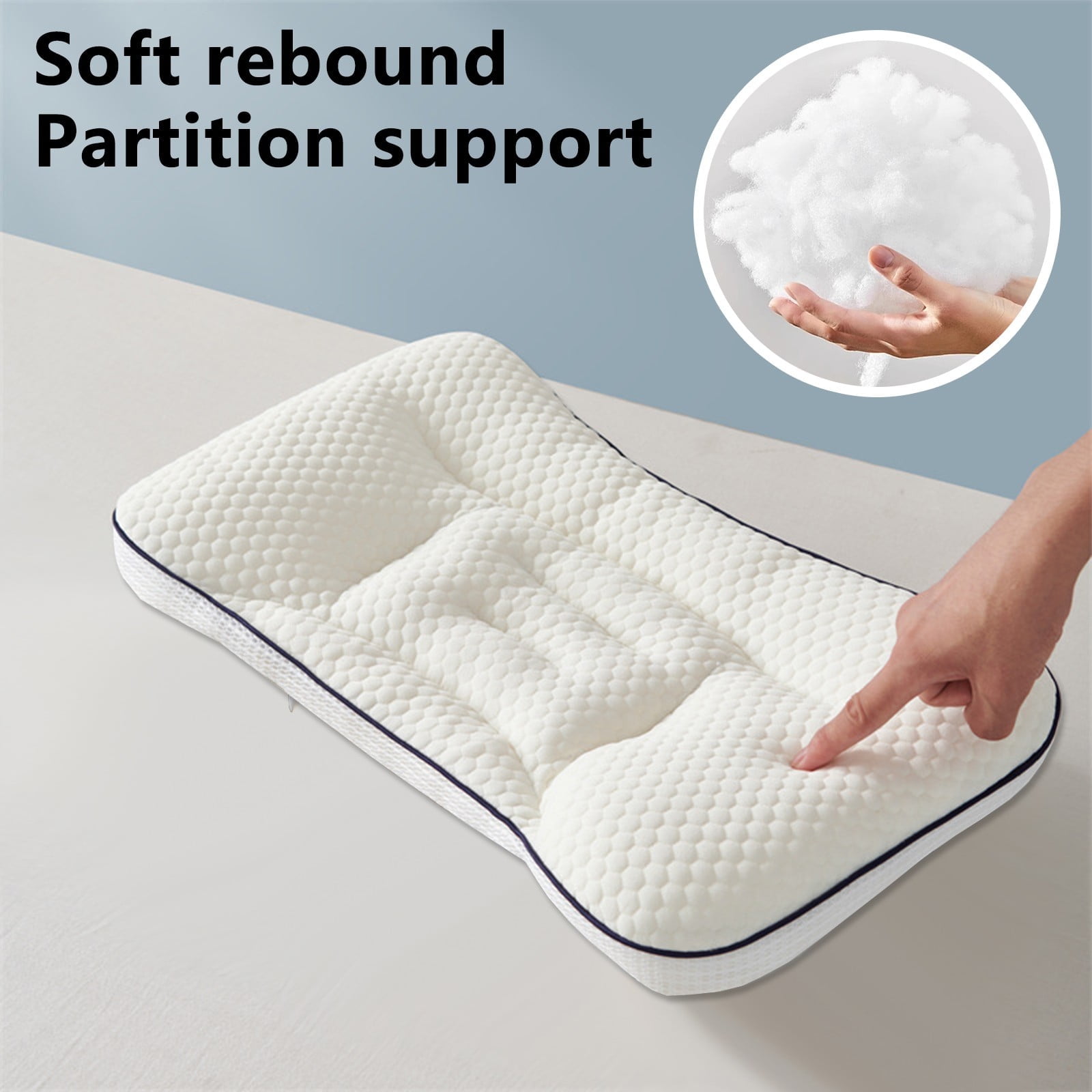 JilgTeok 3 Packs Soft and Non Collapsing Cervical Neck Pillow Sleeping Pillow Cervical Orthopedic Home SPA Massage Sleeping Pillow Breathable for Children