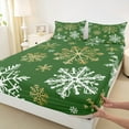 thumbnail image 3 of Manfei Christmas Snowflake Child Full Size Sheets, Happy New Year Bed Sheets, Kawaii Cute Cartoon Sheet Sets, Microfiber Bedroom Decor, 4-Piece, 3 of 7