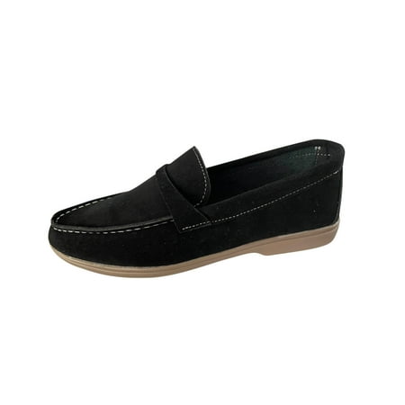 Sexlip Women s Lightweight Suede Flat Shoes - Casual Solid Color Slip-On Loafers for Comfortable Everyday Wear