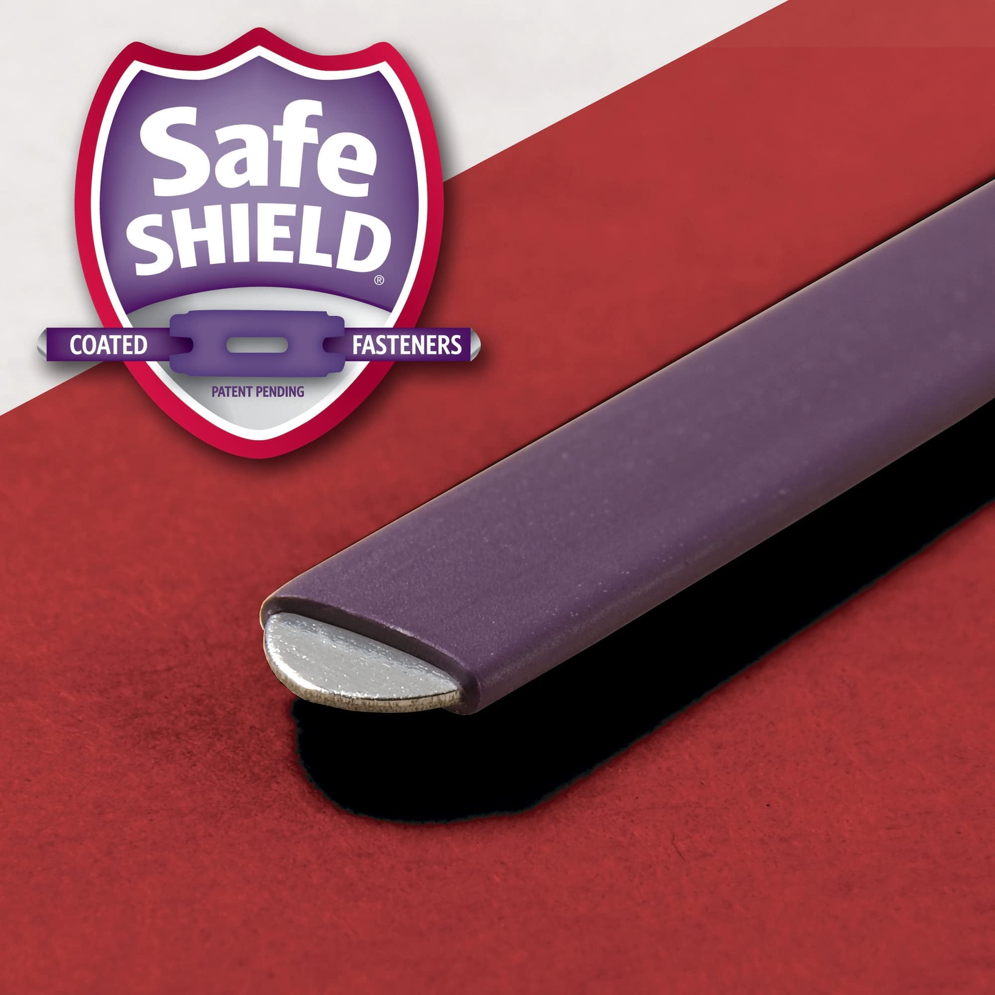 Smead Pressboard Fastener File Folder with SafeSHIELDÂ® Fasteners, 2 Fasteners, 1/3-Cut Tab, 2" Expansion, Letter Size, Bright Red, 25 per Box (14936)