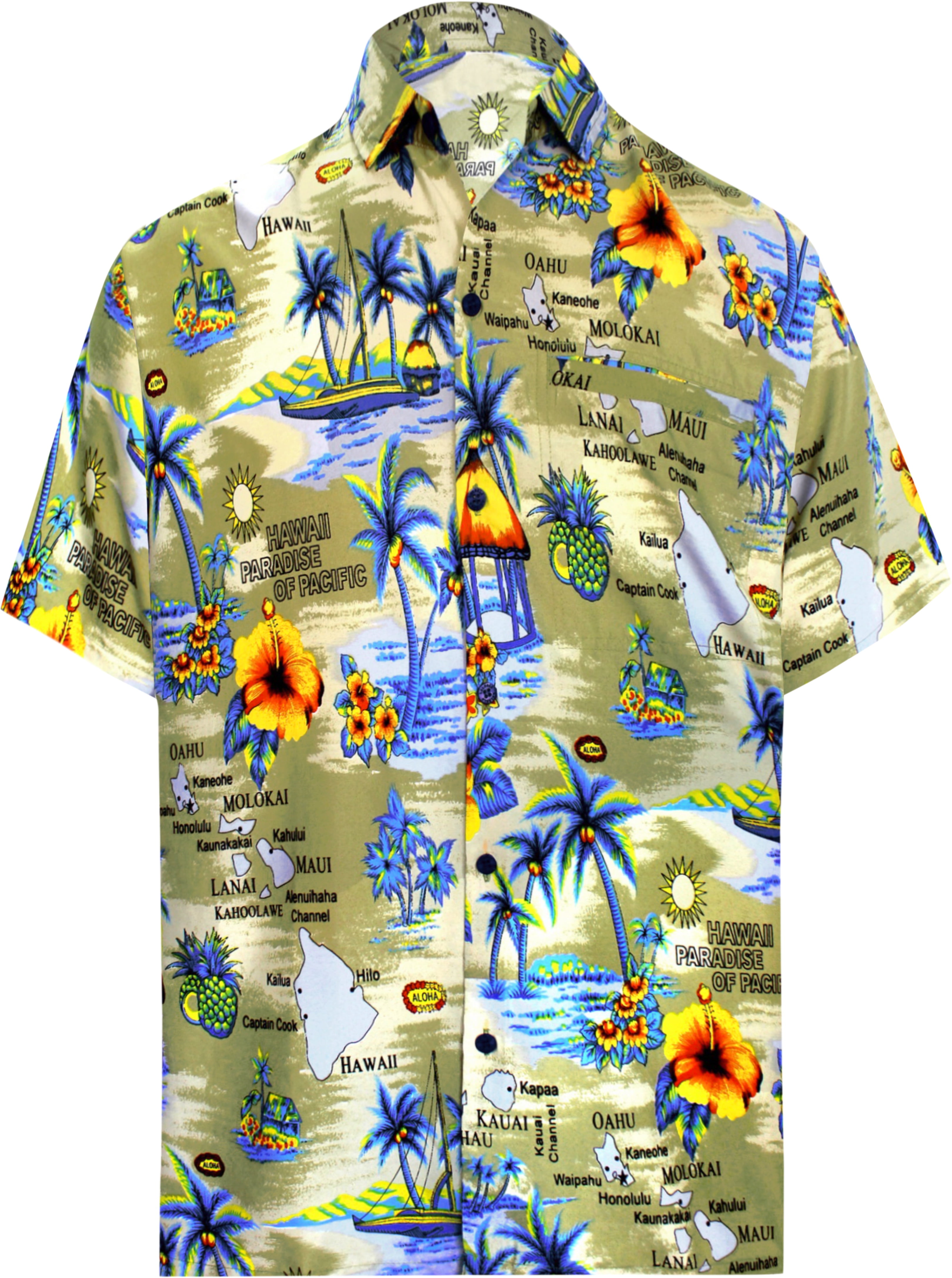 HAPPY BAY Men's Palm Tree Button Down Short Sleeve Hawaiian Shirt 7XL Teal  Blue_W195 - Walmart.com