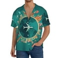 thumbnail image 3 of Sigee Around The Planet Print Men's Shirts Casual Button Down Short Sleeve Summer Beach Shirt Hawaiian Vacation Shirts Tee Shirt-Small, 3 of 7