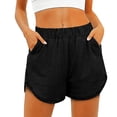 thumbnail image 5 of WAYUTE Women's Shorts Workout Shorts Athletic Running Dolphin Shorts with Zipper Pockets Casual Soft Comfort Summer Dailywear, 5 of 6