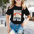 thumbnail image 2 of XUELUO Kids Girls Tops & T-Shirts Summer Father'S Day Cartoon Print Crew Neck Short Sleeve Loose Casual Tee Shirts Activewear,Black,6-7 Years, 2 of 4
