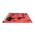 thumbnail image 2 of Ahgly Company Machine Washable Indoor Square Abstract Red Modern Area Rugs, 7' Square, 2 of 4
