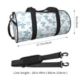 thumbnail image 4 of Xecao Hand Drawn Turtle print Round Travel Duffel Bag is a foldable gym bag with an inner pocket, perfect for travel sports, 4 of 8