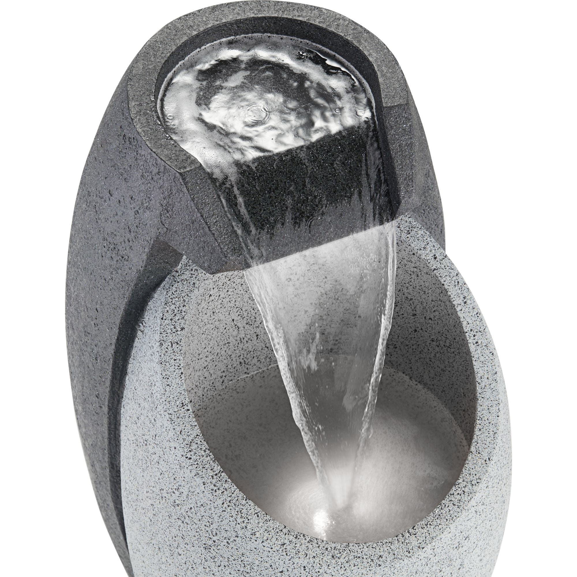 Waterfall 25" High Large Modern Indoor Outdoor Decor Faux Stone Floor Fountain with Light LED Outside Garden