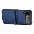 thumbnail image 5 of Dteck Case for Samsung Galazy Z Flip 4 6.7" 2022, Retro PU Leather Case with Luxury Embossed Diamond Grid Anti-drop Anti-seismic Stand n Folding Design Shockproof Case For Samsung Z Flip 4, Darkblue, 5 of 12