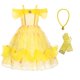 thumbnail image 1 of Vestido de princesa Bella La Bella y La Bestia Cosplay vestidos de niñas para fiesta de lujo disfraz de niños guantes de corona rosa ropa para niños 7-8T Gao Jinjia LED, 1 of 2