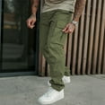 thumbnail image 3 of Turilly Men's Outdoors Cargo Pants Button Zipper Fashion Solid Color Casual Pocket Pants, 3 of 6