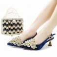 thumbnail image 3 of Conjunto de zapatos y bolso italianos de tacón alto elegantes y a la moda para mujer, conjuntos africanos con abalorios y bolsos para agrupar, 3 of 5