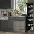 thumbnail image 4 of Palace Imports 100% Solid Wood 16.5" Kitchen Pantry Storage Cabinet with Glass Doors and Adjustable Shelves, Gray, 4 of 5