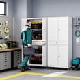 thumbnail image 2 of Letaya Metal Garage Storage Cabinet with Wheels,72“ Rolling Tool Cabinet with 4 Door Lock-Adjustable Shelves and Drawer for Garage Home Office Utility Room (White with Wheels), 2 of 11