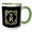 Green/White, variant on 3drose, Letter R- Image of Monogram with Crown and Blue Star- Not Metal Foil, 11oz Mug