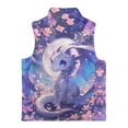 thumbnail image 5 of Uorisanigo Girls Boys Zippered Vest Puffy Fleece Jacket Fashion Fall Winter Clothes Sleeveless Full Zipper Purple Dragon Floral Outwear with Pockets Stand Up Collar Vest 2-12 Years, 5 of 7