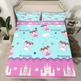 thumbnail image 2 of Homewish Kawaii Princess Angel Full Size Sheets for Kids, Dreamy Castle Bed Sheets, Blue Purple Cartoon Sheet Sets, Breathable Home Decor, 4pcs, 2 of 7