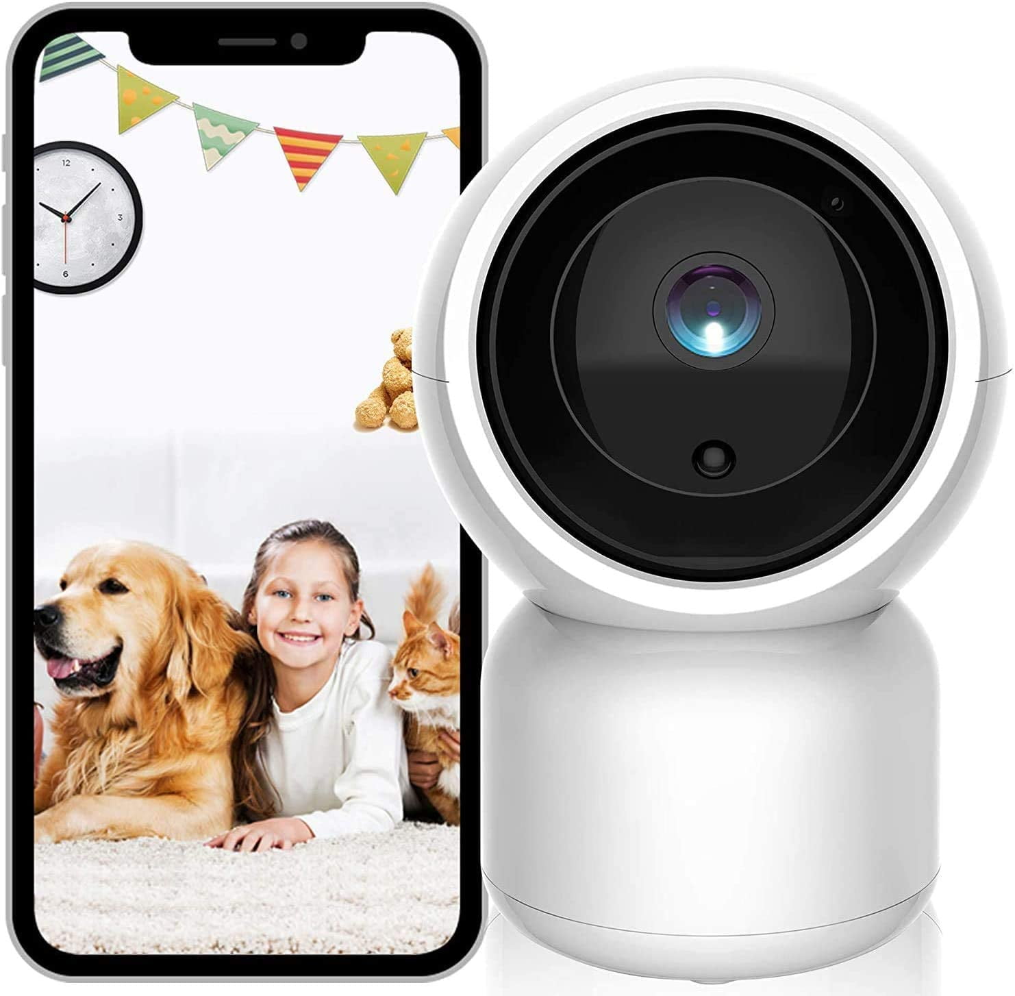 Pet Camera Monitor, Security Camera WiFi Home Dog Camera 1080P HD