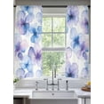 thumbnail image 2 of Purple Blue Spring Floral Sheer Curtains 63 Inch Length 2 Panels Set for Living Room/Bedroom, Flowers Summer Botanical Semi Curtain Sheers Drapes Rod Pocket Curtains Window Treatment Set 52''x63''x2, 2 of 7