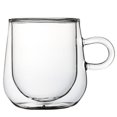 thumbnail image 5 of Tazas de café de vidrio de doble pared con asa, 50 ml/150 ml/280 ml, juego de 2, 5 of 5