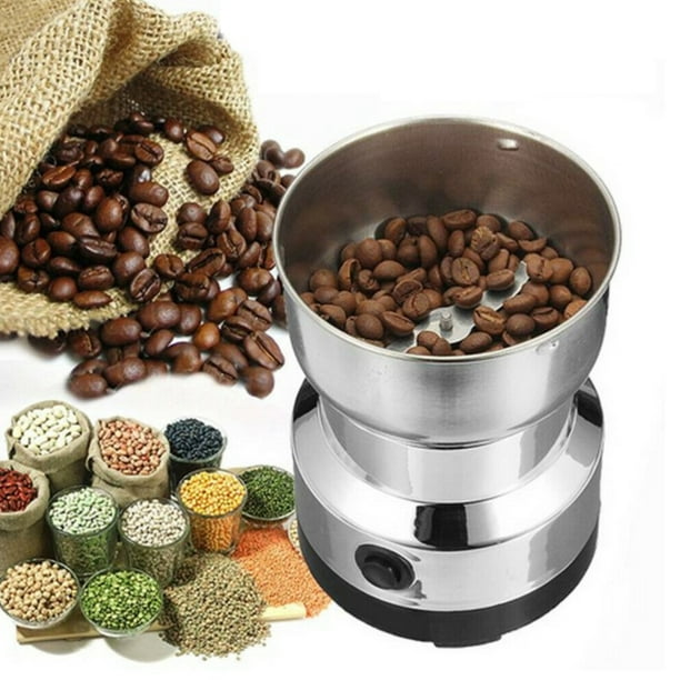 Moulin à café électrique multifonction argent pour la cuisine, pour grains,  noix, haricots, épices, ménage